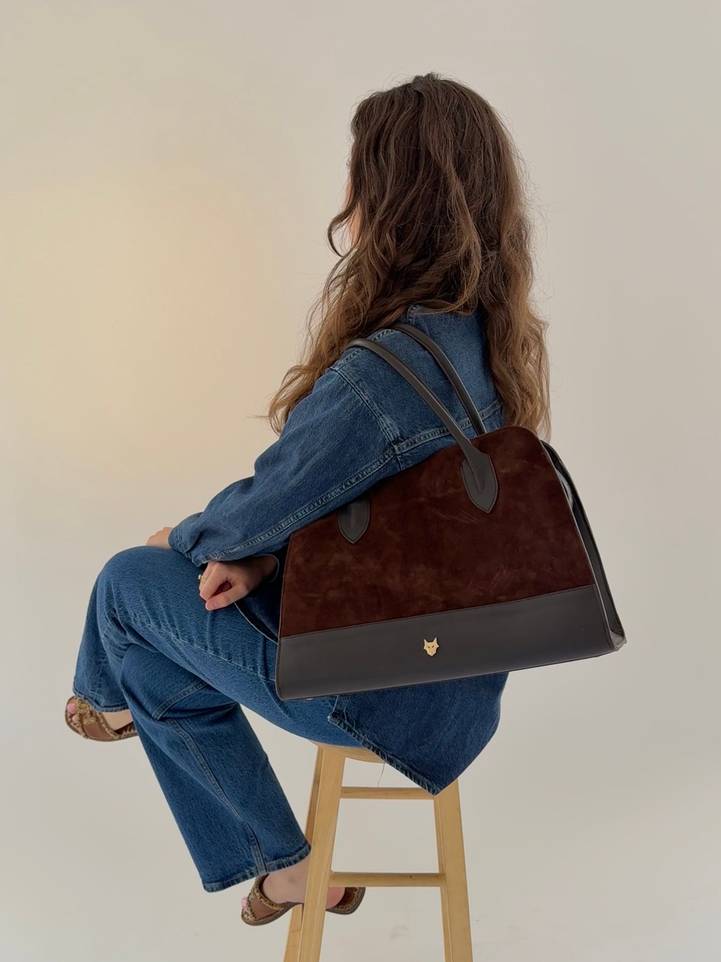 Cocoa Suede Leather Bag