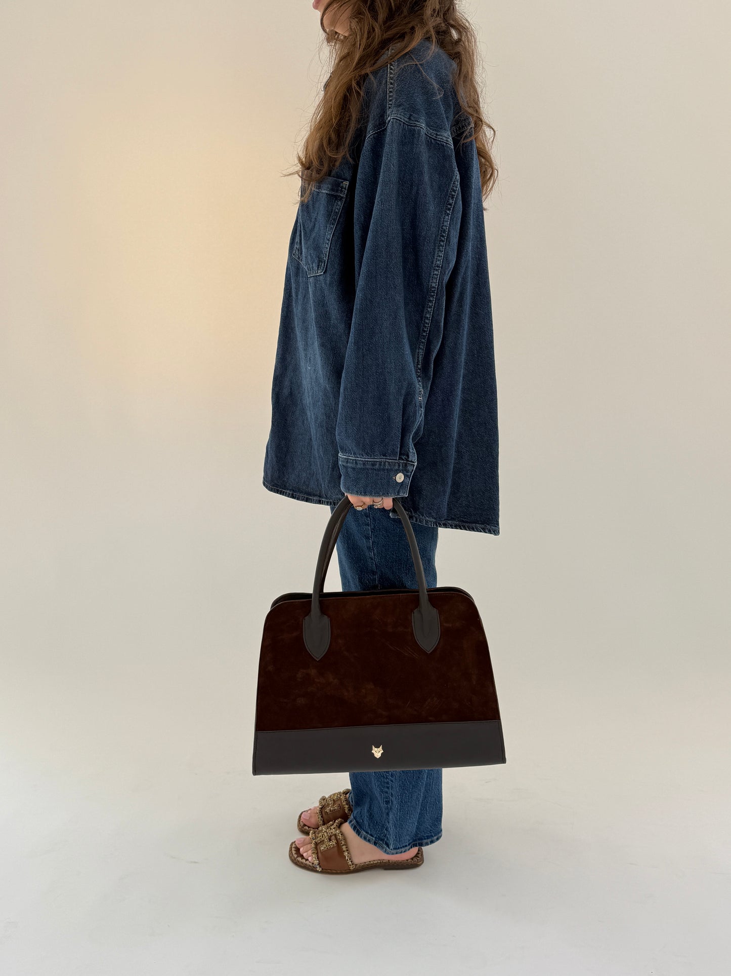 Cocoa Suede Leather Bag