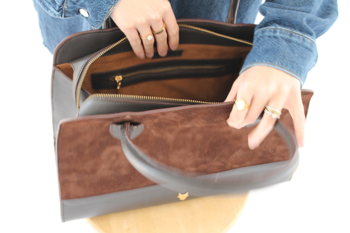 Cocoa Suede Leather Bag
