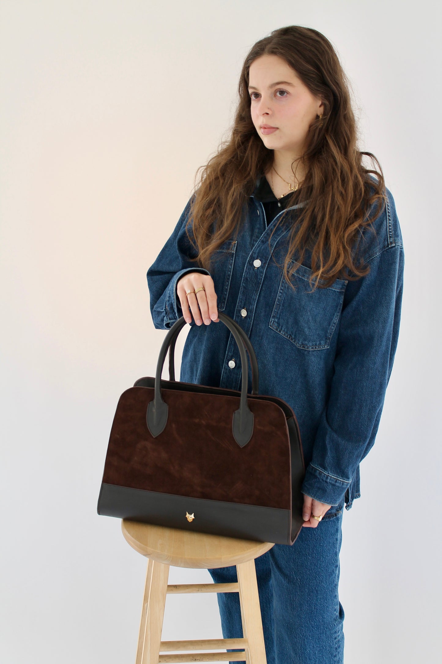 Cocoa Suede Leather Bag