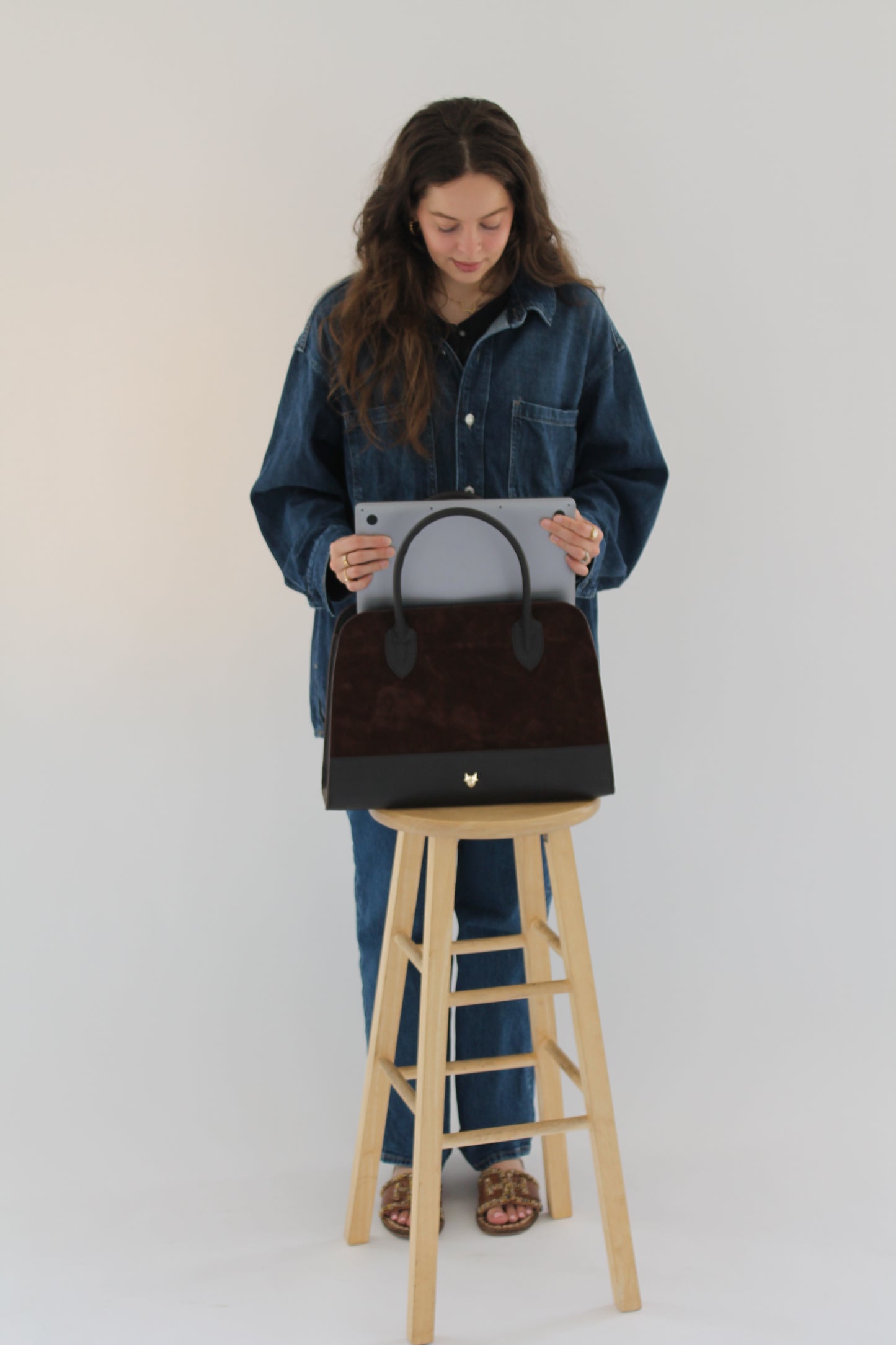 Cocoa Suede Leather Bag