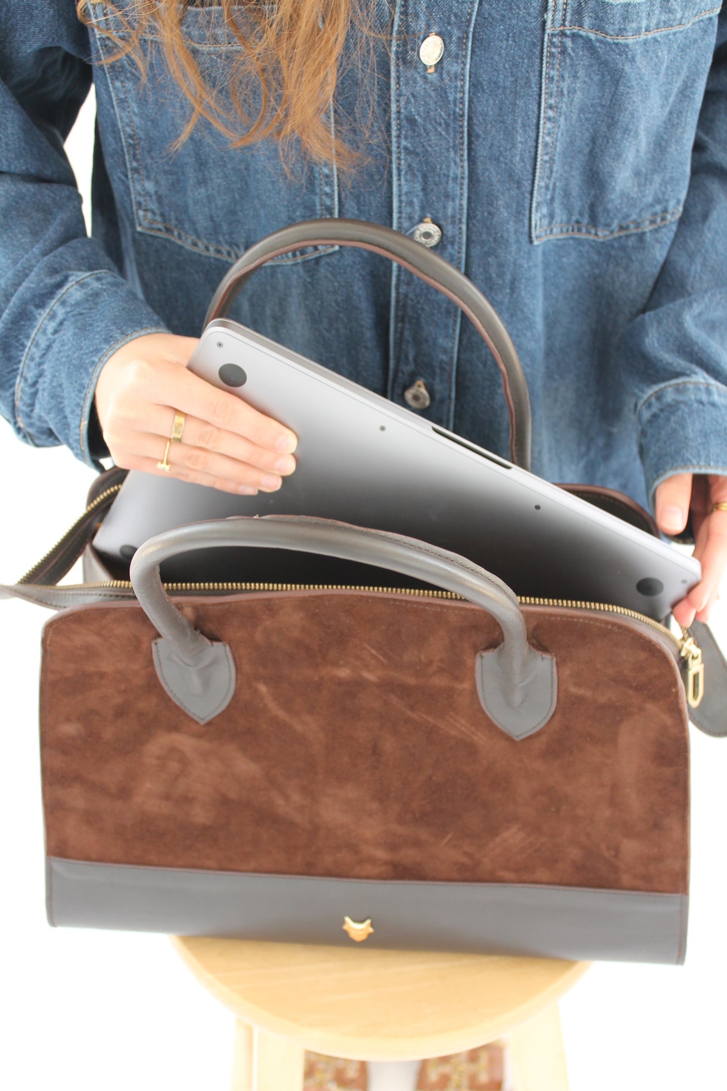 Cocoa Suede Leather Bag