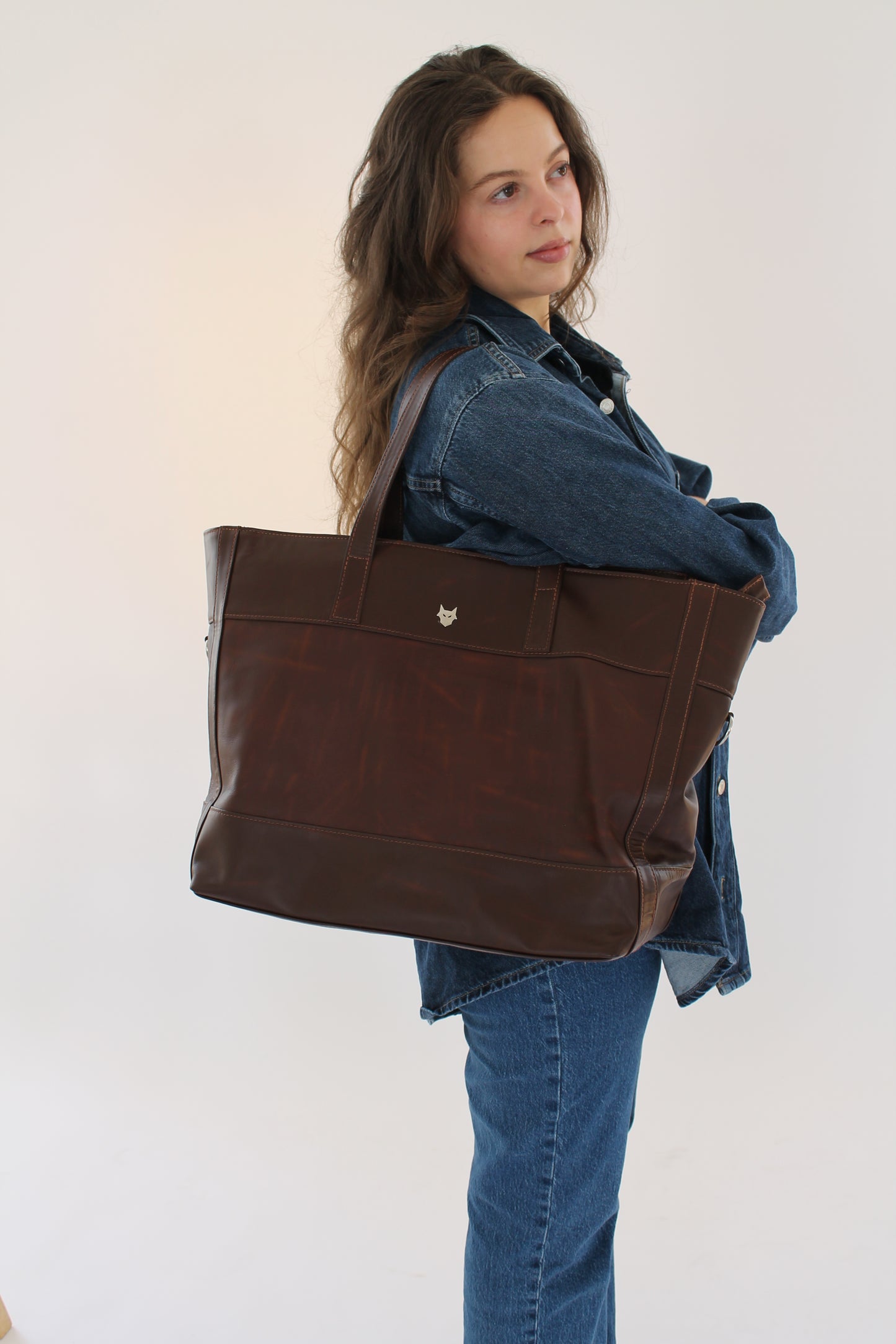 The Aima Zip Top Leather Tote