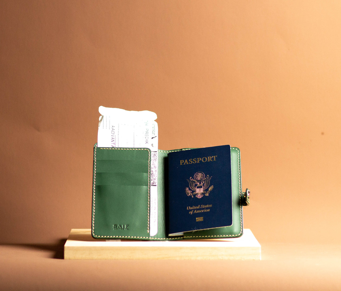 Hand-Sewn AirTag Passport Wallet