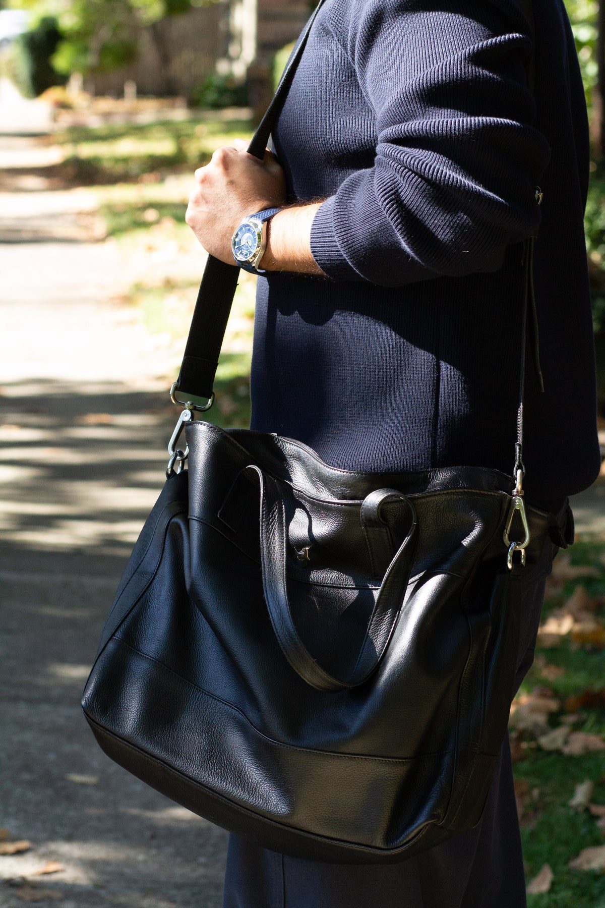 The Aima Zip Top Leather Tote