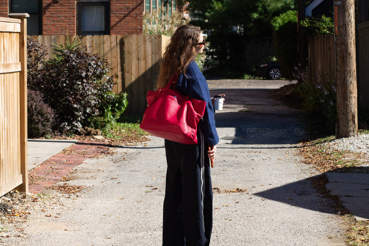 The Aima Zip Top Leather Tote