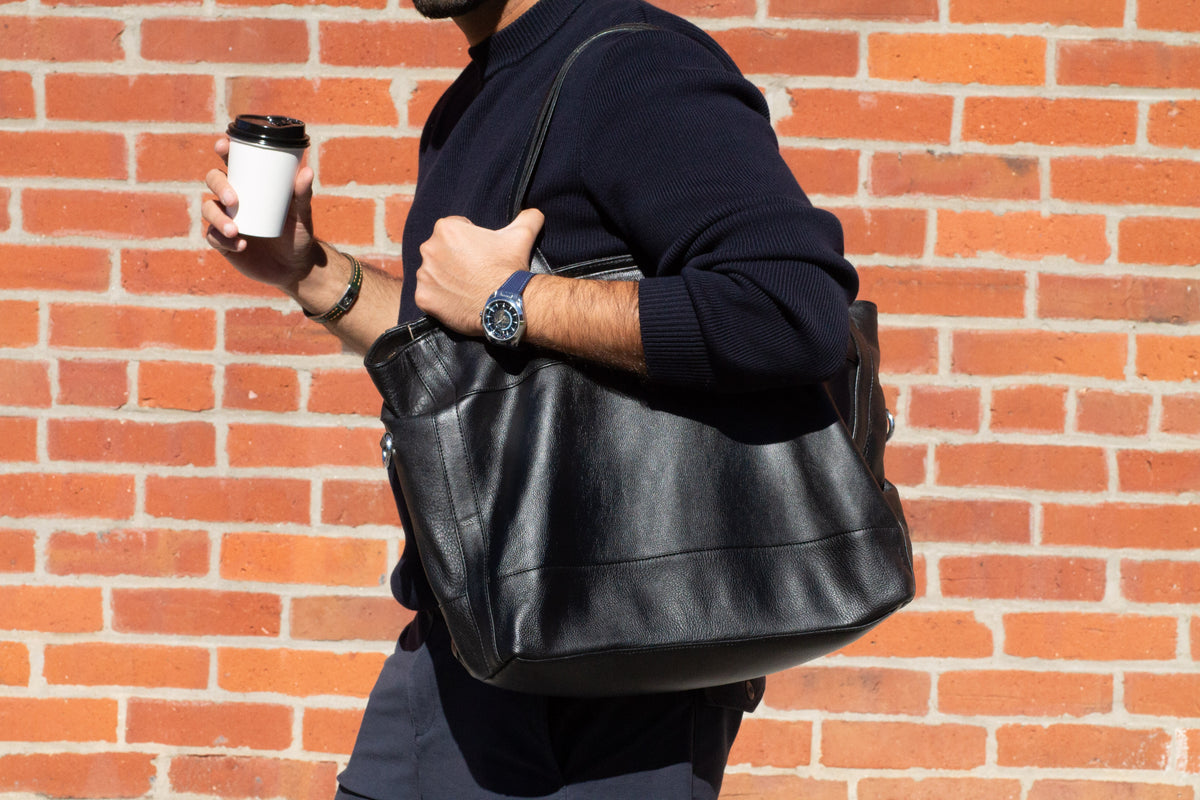 The Aima Zip Top Leather Tote
