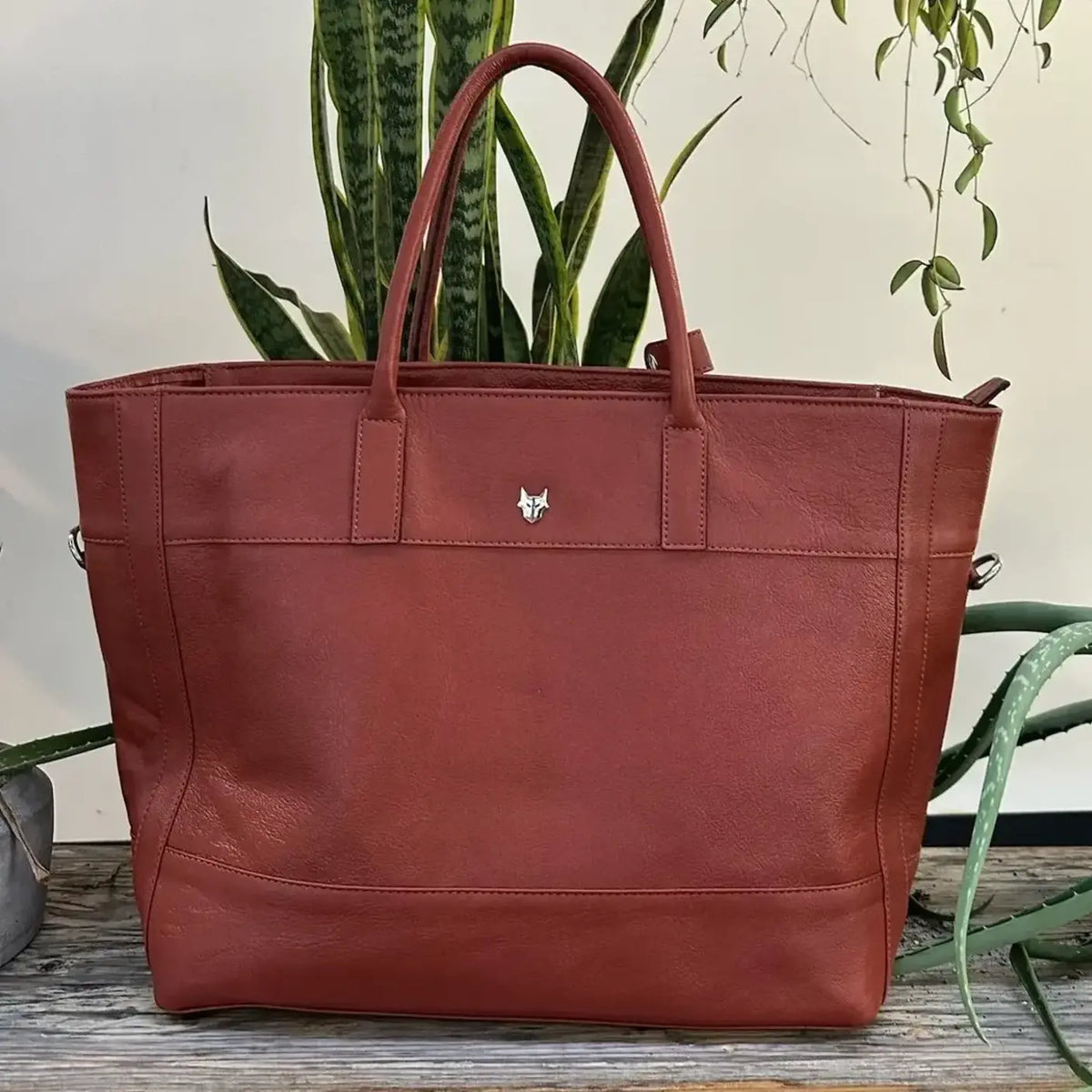 The Aima Zip Top Leather Tote