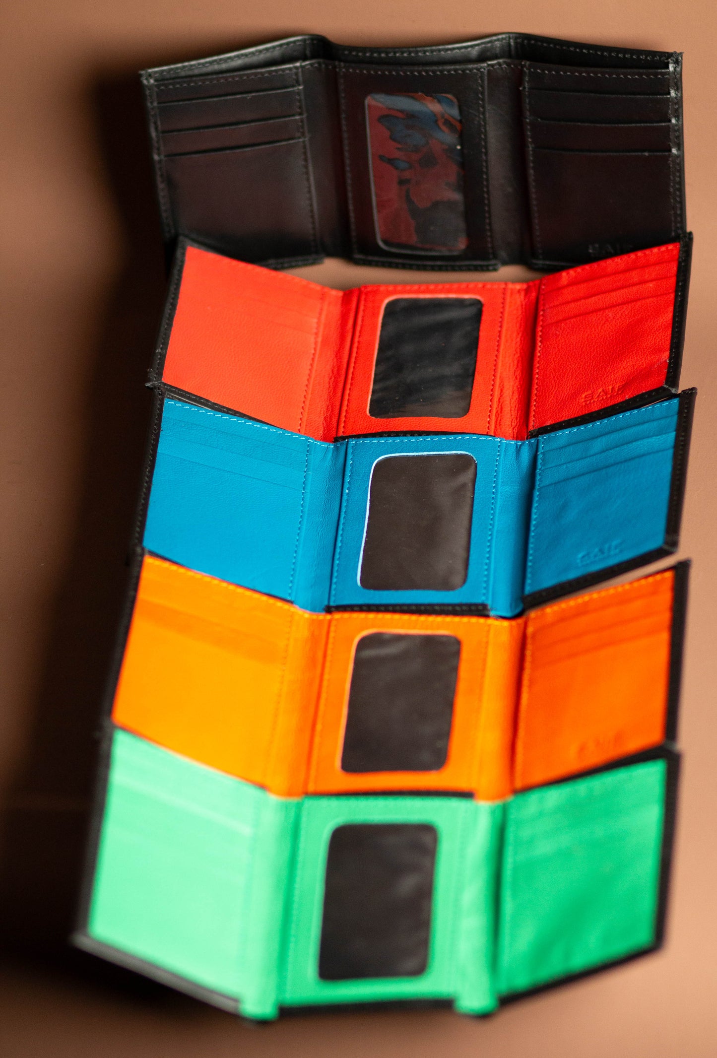 Colorful Leather Trifold Wallet