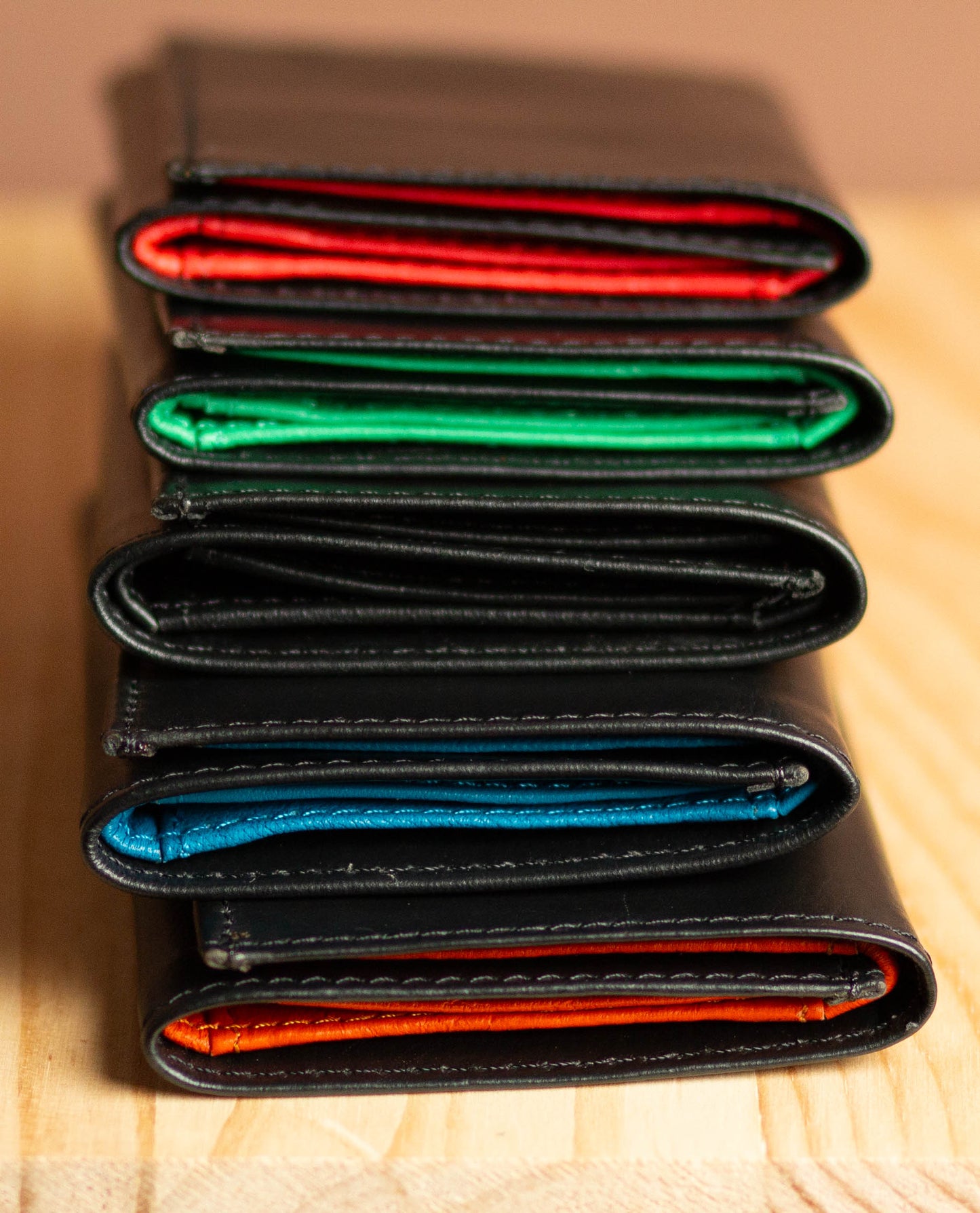 Colorful Leather Trifold Wallet