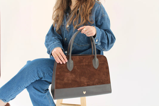 Cocoa Suede Leather Bag
