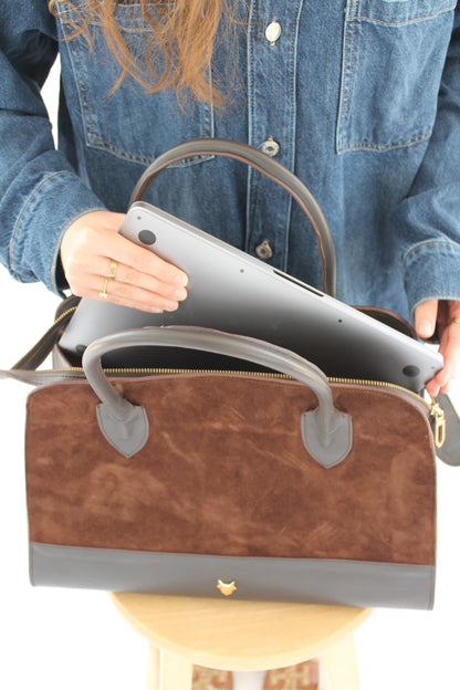 Cocoa Suede Leather Bag