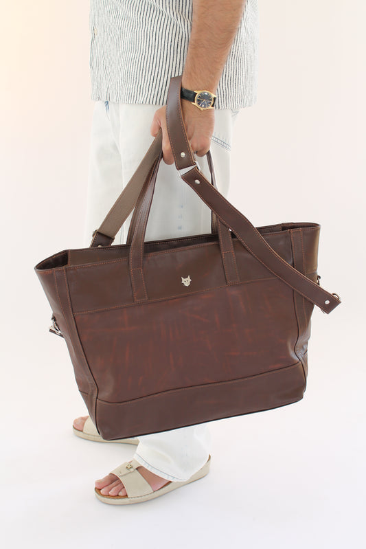 The Aima Zip Top Leather Tote