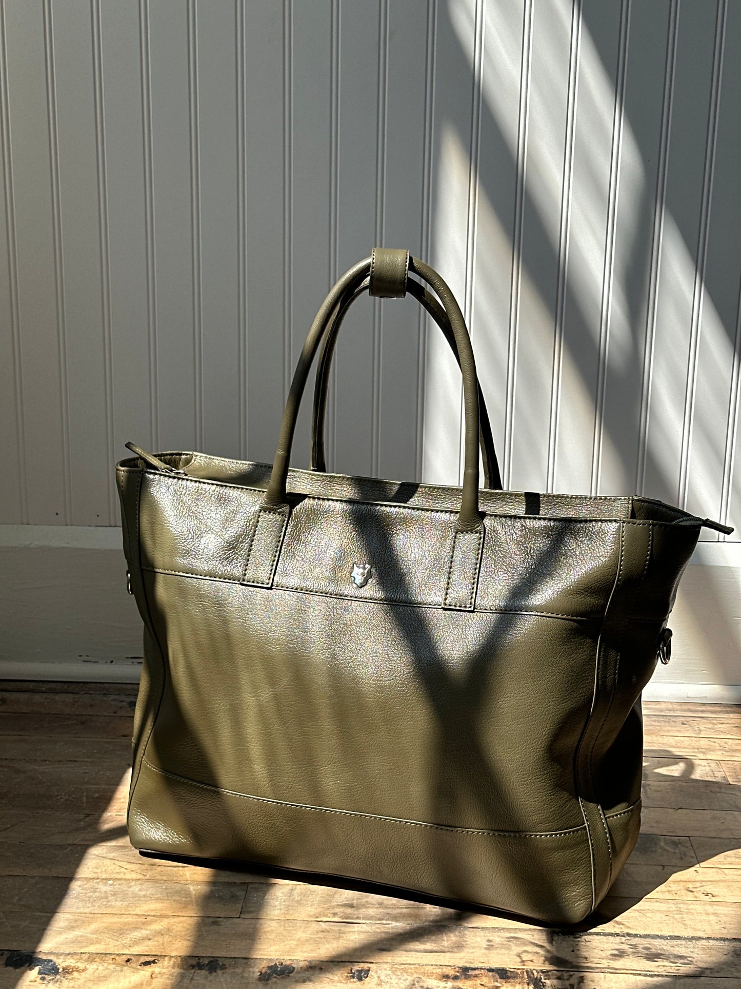 The Aima Zip Top Leather Tote